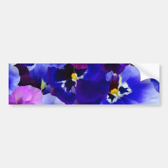 Blå blomma Arrangemang Bildekal (Framsidan)