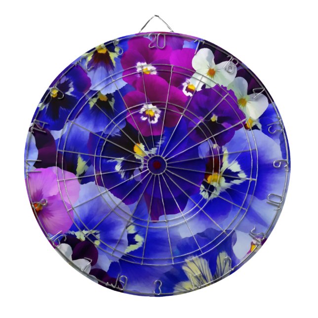 Blå blomma Arrangemang Darttavla (Framsidan)