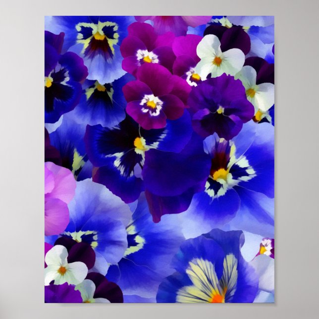Blå blomma Arrangemang Poster (Framsidan)