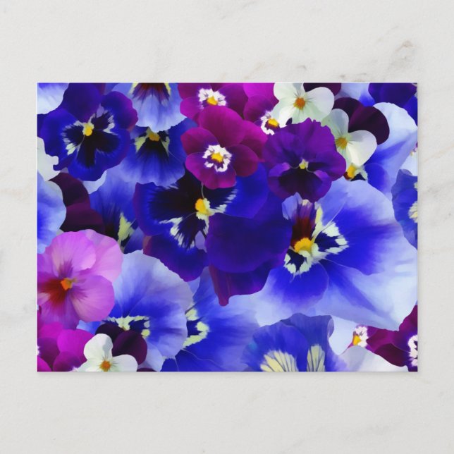 Blå blomma Arrangemang Vykort (Framsida)