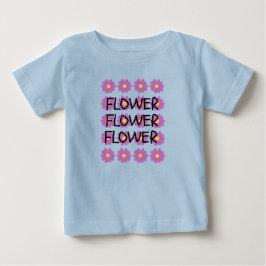 Blå blomma baby fin t-shirt