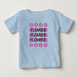 Blå blomma baby fin t-shirt 