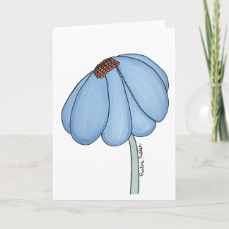 Blå Blomma Blank Kort
