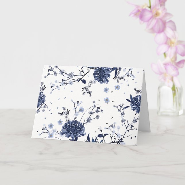 Blå Blomma, Blommig Konst, Akvarellros, Personlig Kort (Orkide)