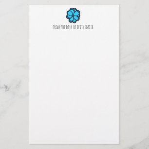Blå blomma brevpapper