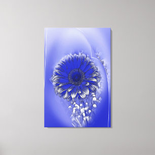 Blå blomma canvastryck