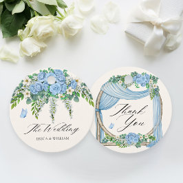 Blå blomma, dekoration gåvor etiketter