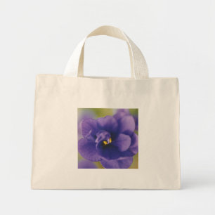 Blå blomma från Violet Saintpaulia Zoomed Mini Tygkasse