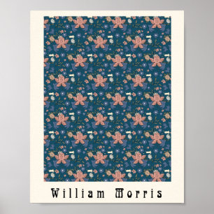 Blå blomma från William Morris art nouveau Poster