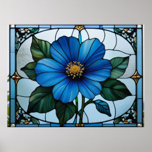 💙 Blå Blomma Glas-i-glas för Trädgårdsentusiaster Poster
