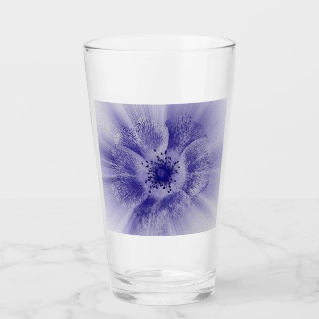 Blå blomma glaskopp (Framsida)