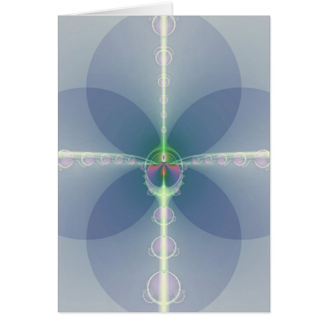 Blå blomma hälsningskort (Framsidan)