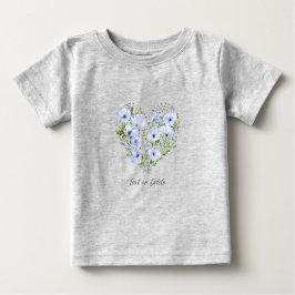 Blå Blomma Hjärtat Baby T-Shirt