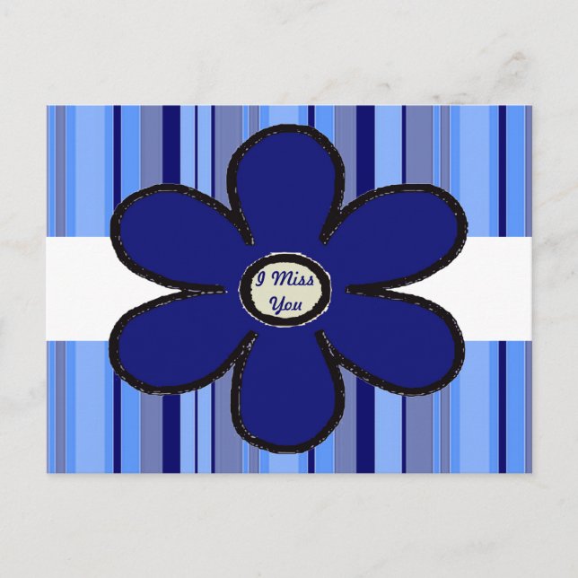 Blå blomma jag missar vykortet vykort (Framsida)