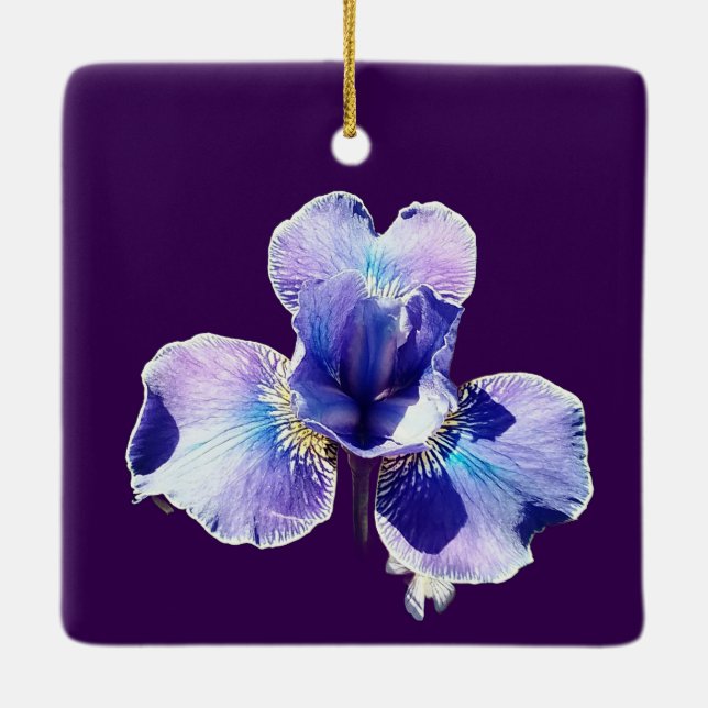 Blå blomma julgransprydnad keramik (Baksida)
