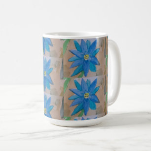 Blå blomma kaffemugg