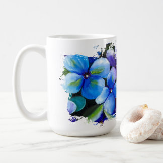 Blå blomma Kärlek är svaret kärleksmugg Kaffemugg