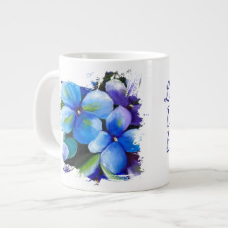 Blå blomma Låt din dröm blomma kopp Jumbo Mugg