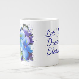 Blå blomma Låt din dröm blomma kopp Jumbo Mugg