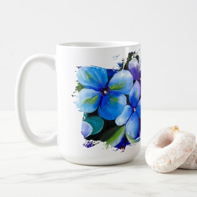 Blå blomma Låt din dröm blomstra mugg (Med munk)