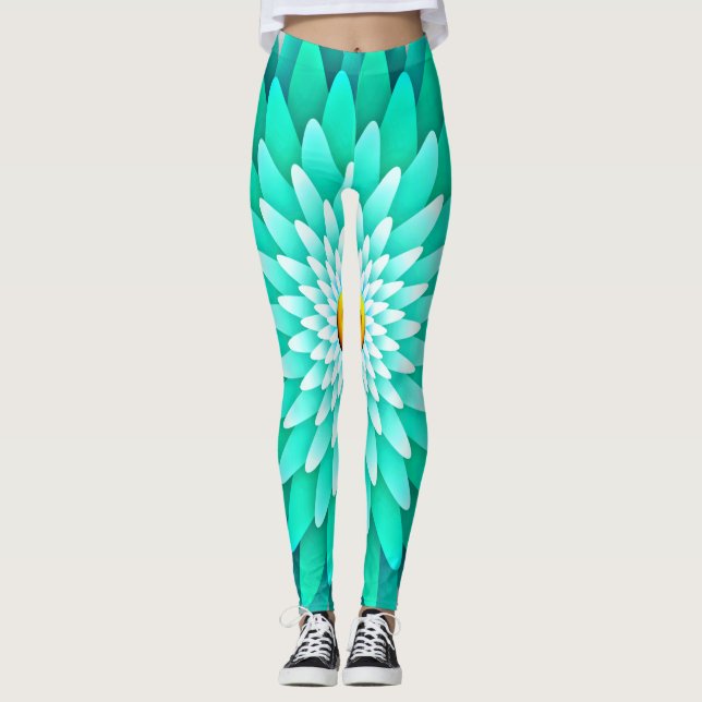 Blå blomma leggings (Framsida)