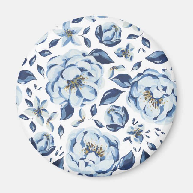 Blå blomma magnet (Framsidan)