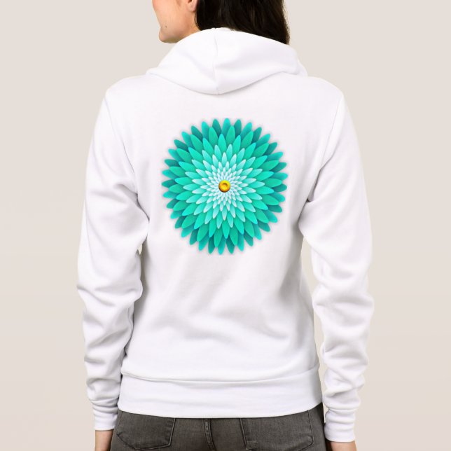 Blå Blomma Mandala-68566 T Shirt (Baksida)