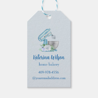 Blå Blomma Mixer Logotyp Varumärke Presentetikett