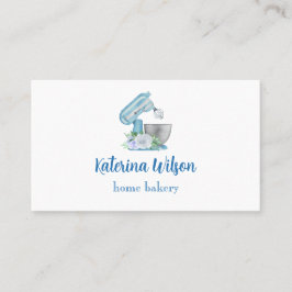 Blå Blomma Mixer QR-kod Lämna en recension Visitkort