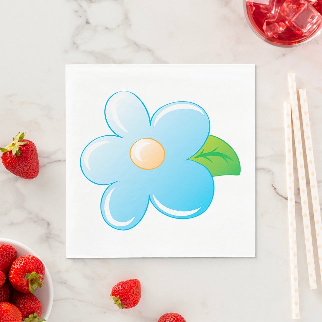 Blå blomma pappersservett (Skapare uppladdad)
