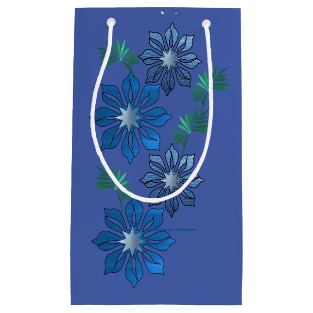 Blå Blomma Presentpåse (Framsidan)