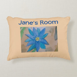 Blå blomma prydnadskudde