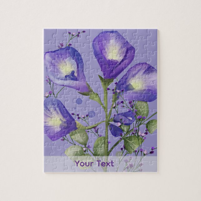Blå Blomma Pussel (Vertikal)