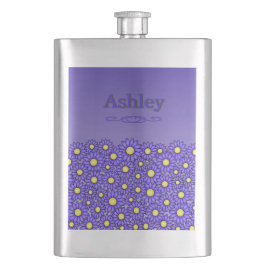 Blå Blomma Rostfritt Stål Flask Fickplunta