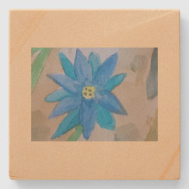 Blå blomma stenunderlägg