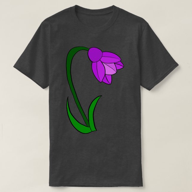 Blå blomma t shirt (Design framsida)