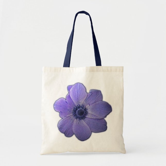 Blå blomma Tote bags för bläddringsfack Tygkasse (Framsidan)