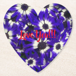 Blå blomman Kärlek Ya Papper Underlägg