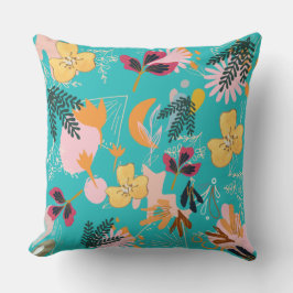 Blå blomman mönster-gåva till henne kudde