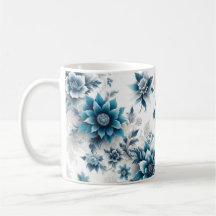Blå Blommar/blommor i blåkaffe Mugg