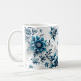 Blå Blommar/blommor i blåkaffe Mugg