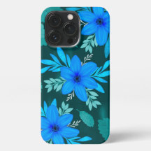 Blå Blommar Elegance iPhone Cover