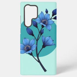 Blå Blommar Elegance-telefonsvarardesign