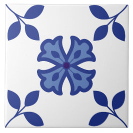 Blå Blommar Elegance Tile Kakelplatta
