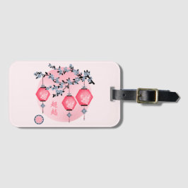 Blå blommar lyktor "Stiga upp ovanför" asiatisk de Bagagebricka