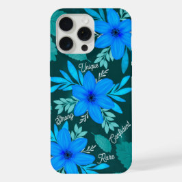 Blå Blommar Styrka iPhone Cover