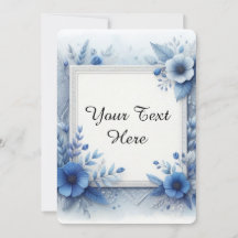 Blå Blommig Akvarell med Eleganta Accenter