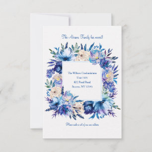 Blå Blommig Annonsering Meddelande