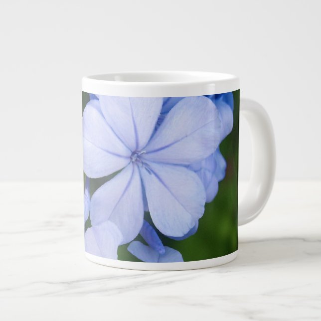 Blå Blommig Bokeh Jumbo Mugg (Framsida höger)