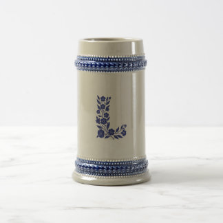 Blå Blommig Bokstav L Monogram Konst Mugg